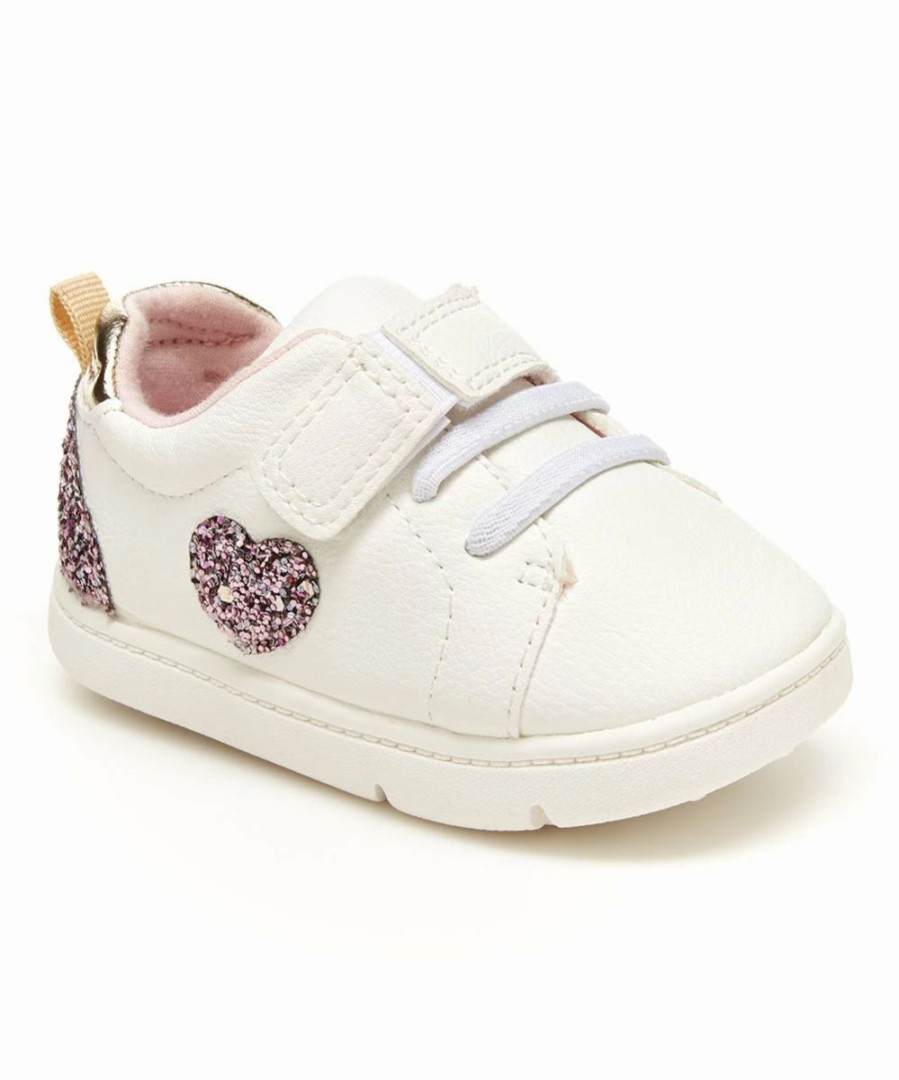 * | Hot Sale Carter'S White & Pink Glitter Heart Park Sneaker Girls