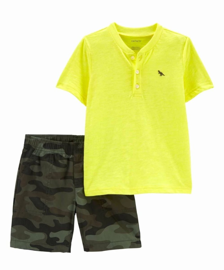 * | Best Reviews Of Carter'S Yellow Henley & Green Camo Shorts Infant