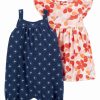 * | Promo Carter'S Pink & Orange Floral A-Line Dress Set Infant