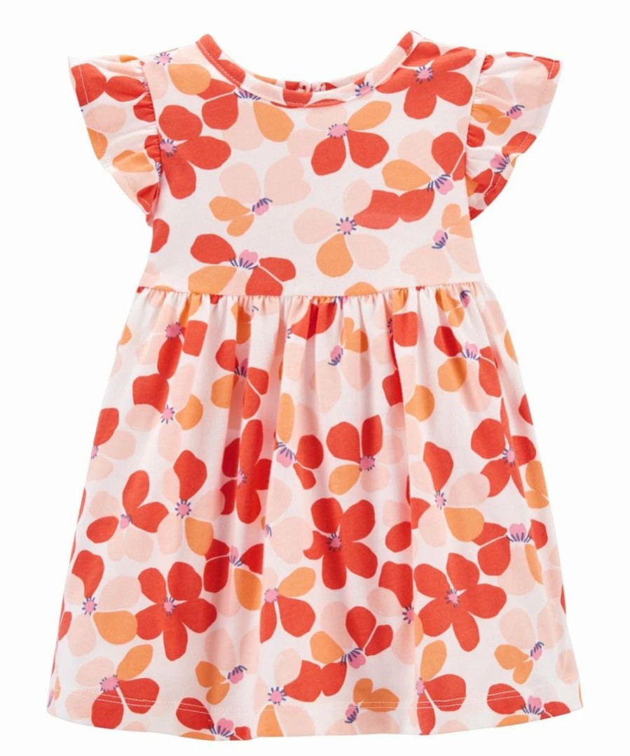 * | Promo Carter'S Pink & Orange Floral A-Line Dress Set Infant