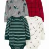 * | Top 10 Carter'S Green & White Stripe Long-Sleeve Bodysuit Set Newborn & Infant