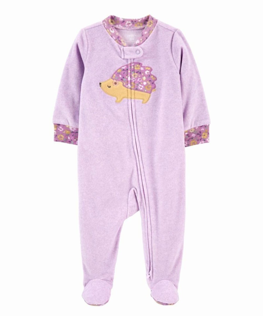 * | Top 10 Carter'S Purple Hedgehog Zip-Up Fleece Footie Newborn & Infant