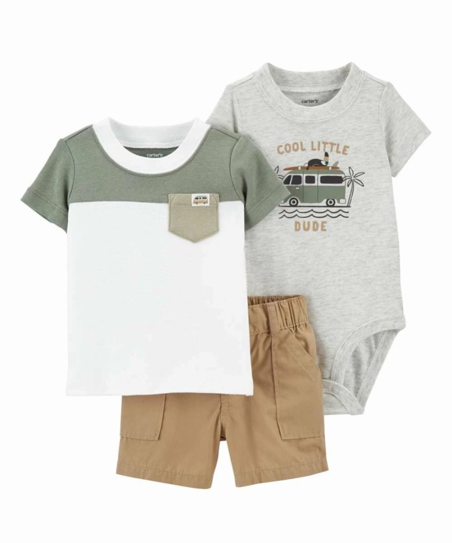 * | Coupon Carter'S Gray Van 'Cool Little Dude' Bodysuit Set Newborn & Infant