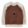 * | Best Sale Carter'S Cream & Brown Bear Sherpa Raglan Pullover Infant