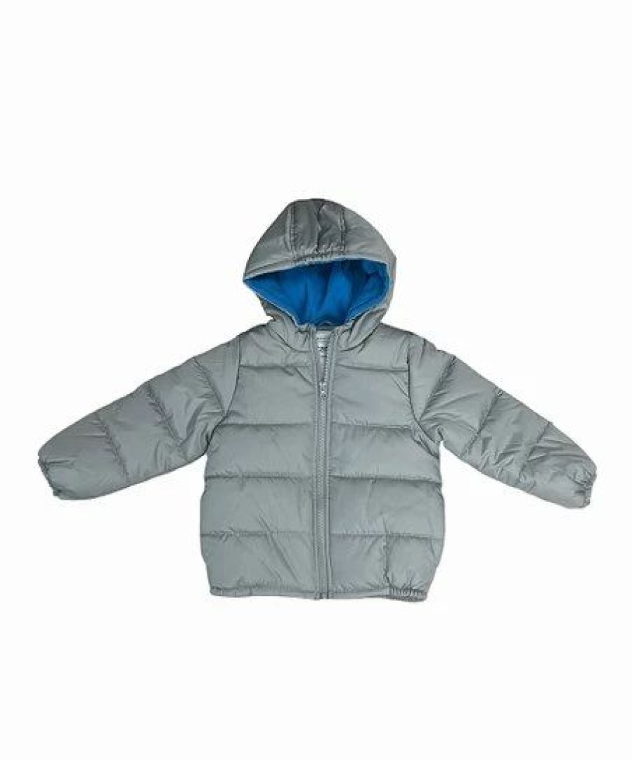 * | Hot Sale Carter'S Gray Hooded Puffer Jacket Boys