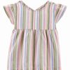 * | New Carter'S Pink & Green Stripe Linen-Blend Angel-Sleeve Top Infant