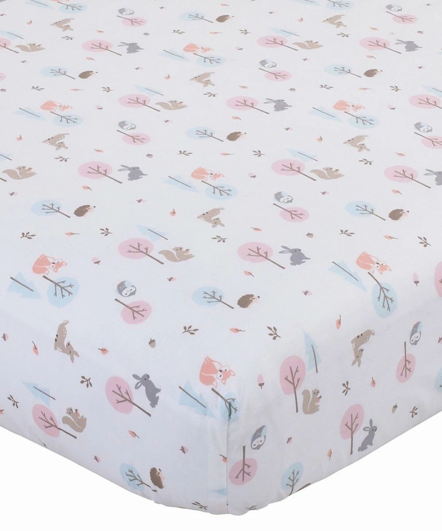 * | Deals Carter'S White & Pink Woodland Fitted Mini Crib Sheet