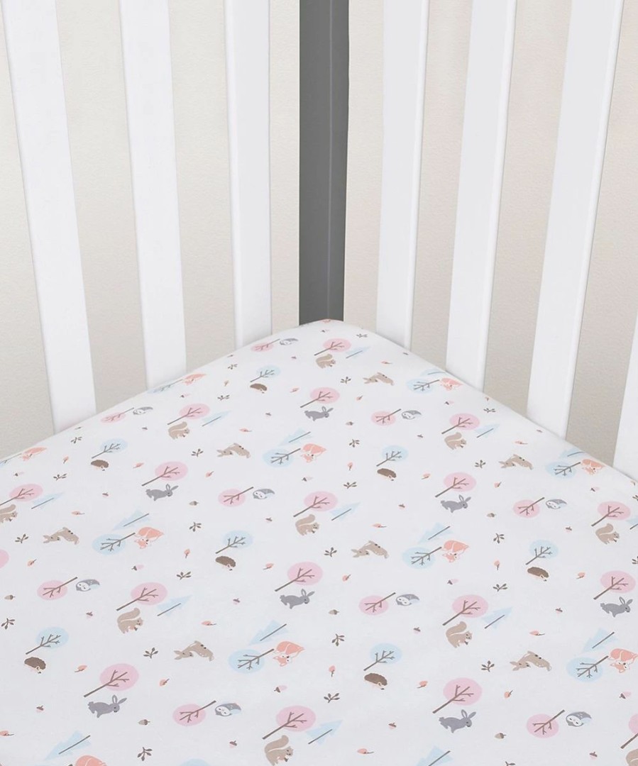 * | Deals Carter'S White & Pink Woodland Fitted Mini Crib Sheet