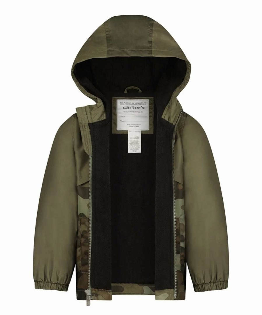 * | Hot Sale Carter'S Green Camo Hooded Coat Toddler & Boys