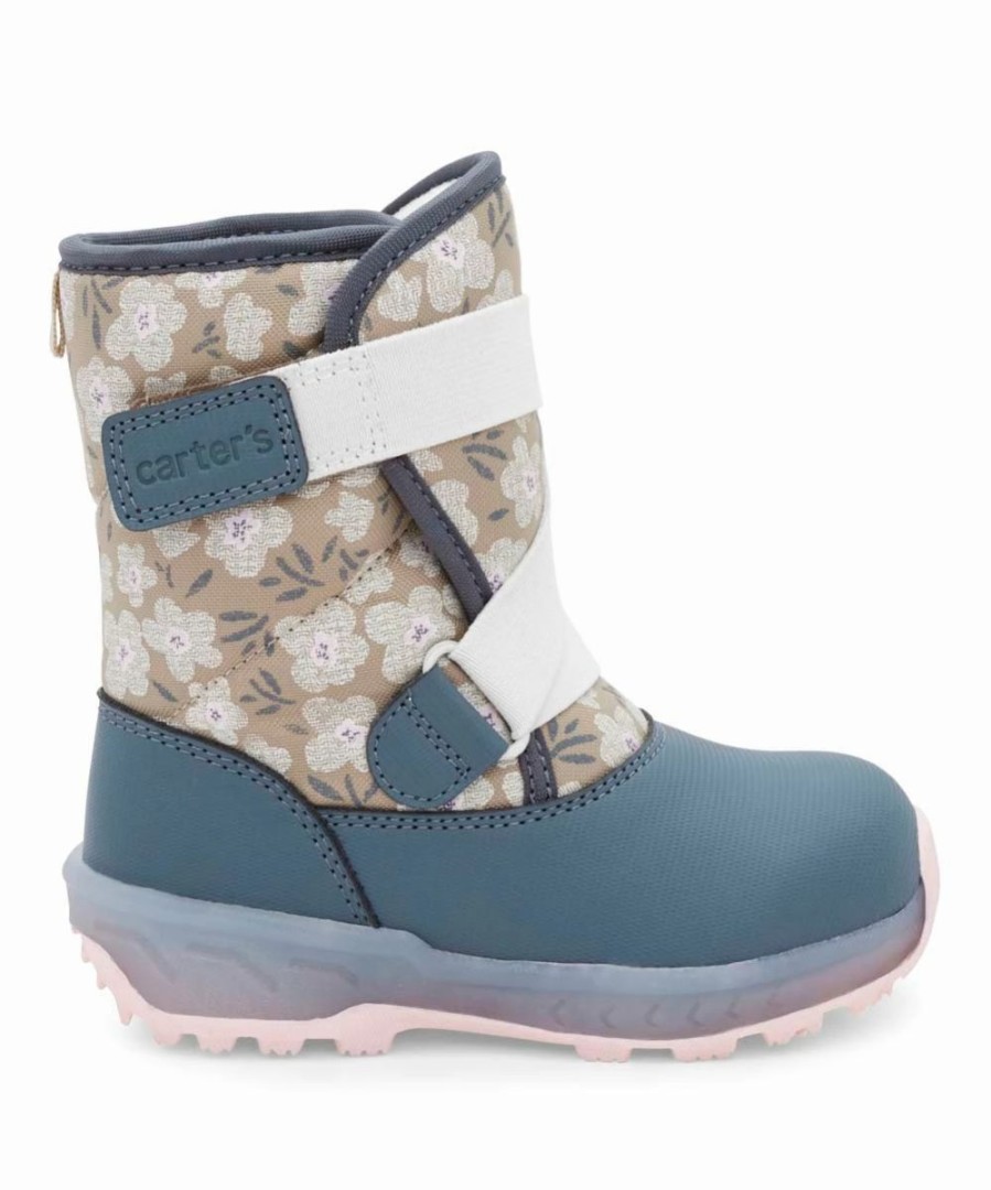 * | Buy Carter'S Ivory Floral Legolas Light-Up Snow Boot Girls