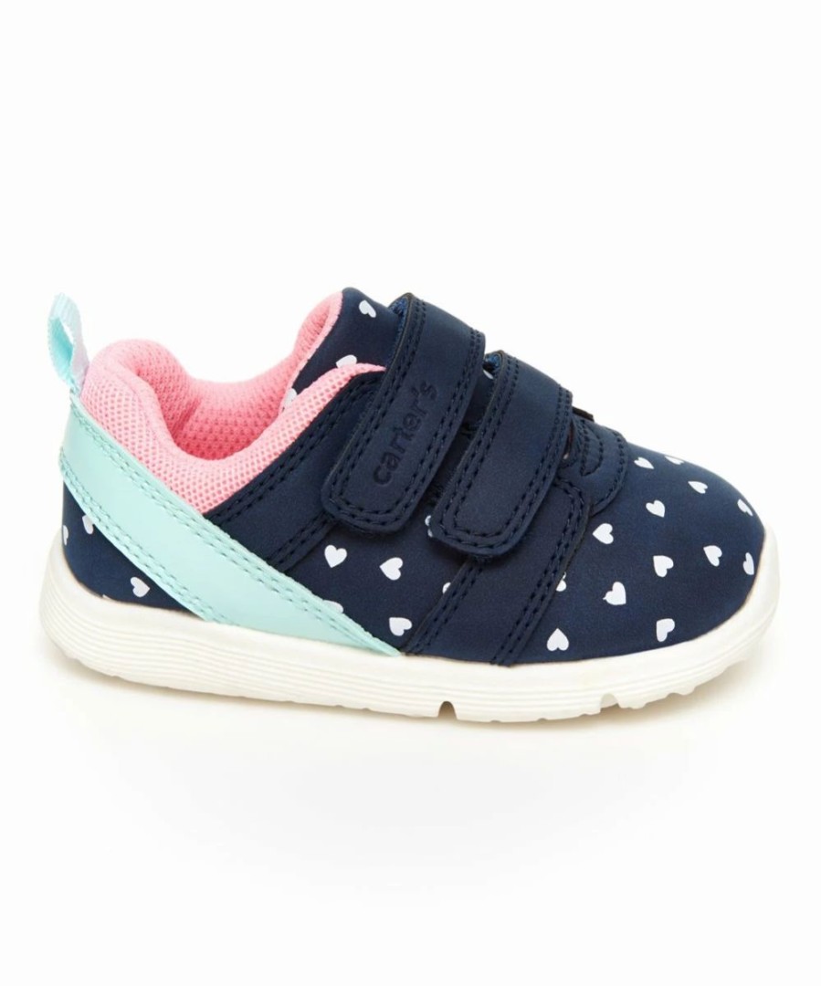 * | Deals Carter'S Navy & Aqua Heart Relay Sneaker Girls