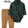 * | Buy Carter'S Green Cars Button-Up Bodysuit Set Newborn & Infant