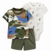 * | Budget Carter'S Green Camo Dinosaur Short-Sleeve Tee Set Infant