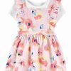 * | Wholesale Carter'S Pink Floral Ruffle A-Line Dress & White Bodysuit Newborn & Infant