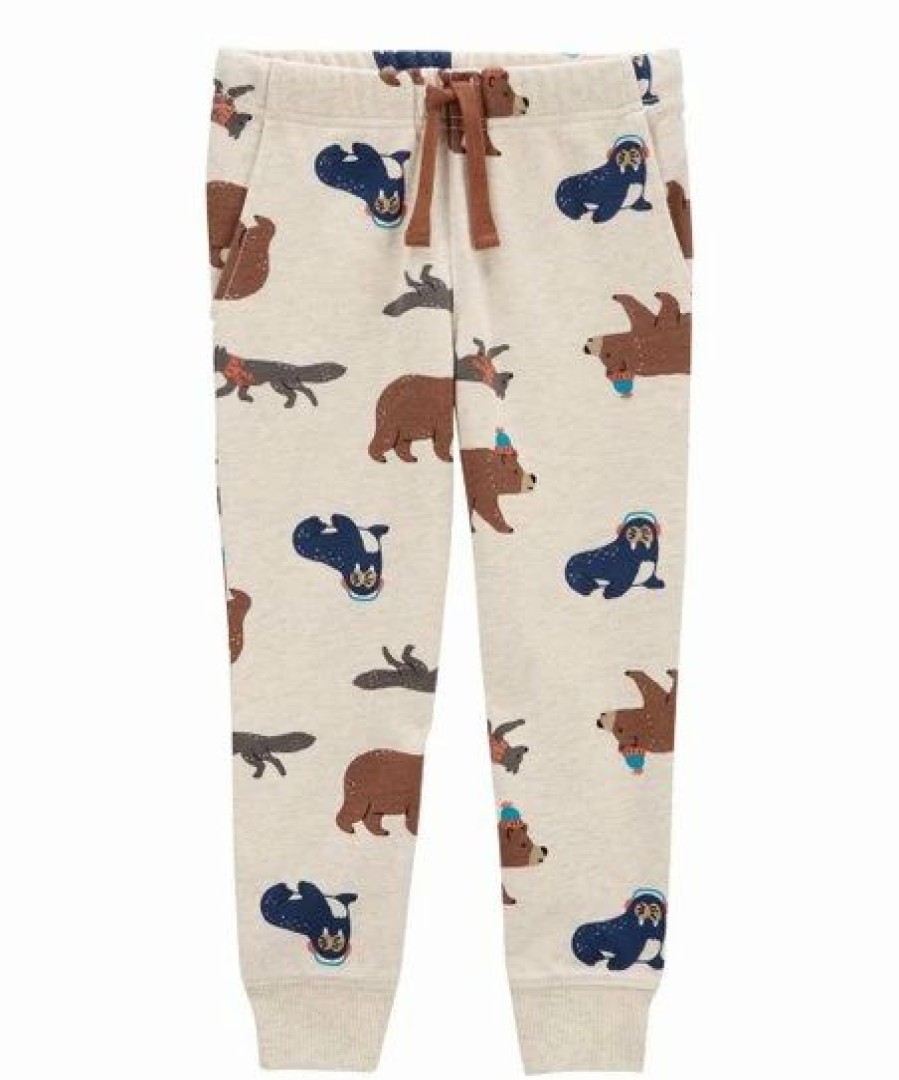 * | Cheap Carter'S Beige & Navy Bear Seal Pocket Drawstring Joggers Infant