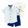 * | Best Pirce Carter'S Light Blue Button-Up Set Newborn & Infant