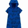 * | Brand New Carter'S Cobalt Blue Transportation Hooded Romper Newborn & Infant