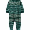 * | Top 10 Carter'S Green Fair Isle Long-Sleeve Footie Newborn & Infant