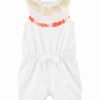 * | New Carter'S White Tie-Dye Stripe Bow-Detail Romper Newborn & Infant