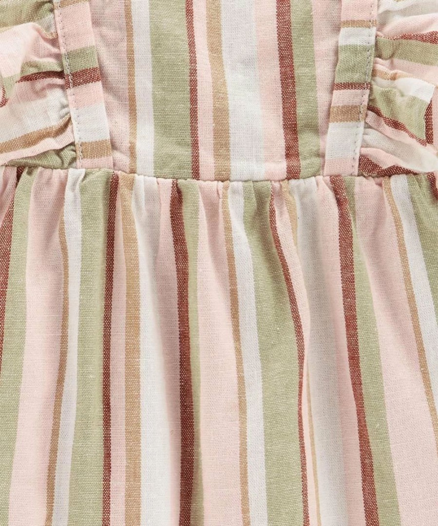 * | Hot Sale Carter'S Green & Pink Stripe Ruffle Romper & Brown Shorts Newborn & Infant