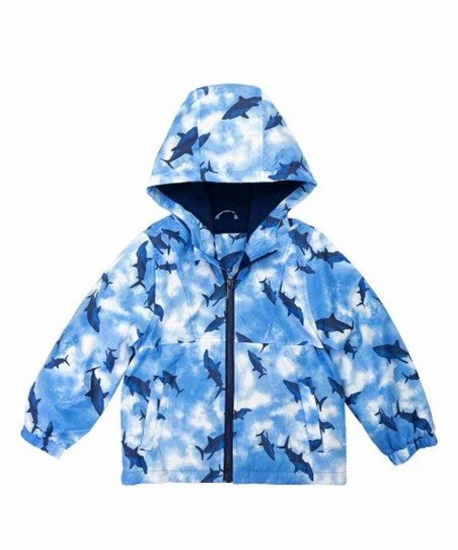 * | Top 10 Carter'S Blue & White Shark Print Midweight Jacket Toddler