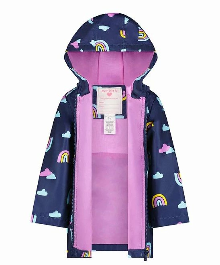 * | Cheap Carter'S Black & Pink Rainbow Raincoat Toddler & Girls