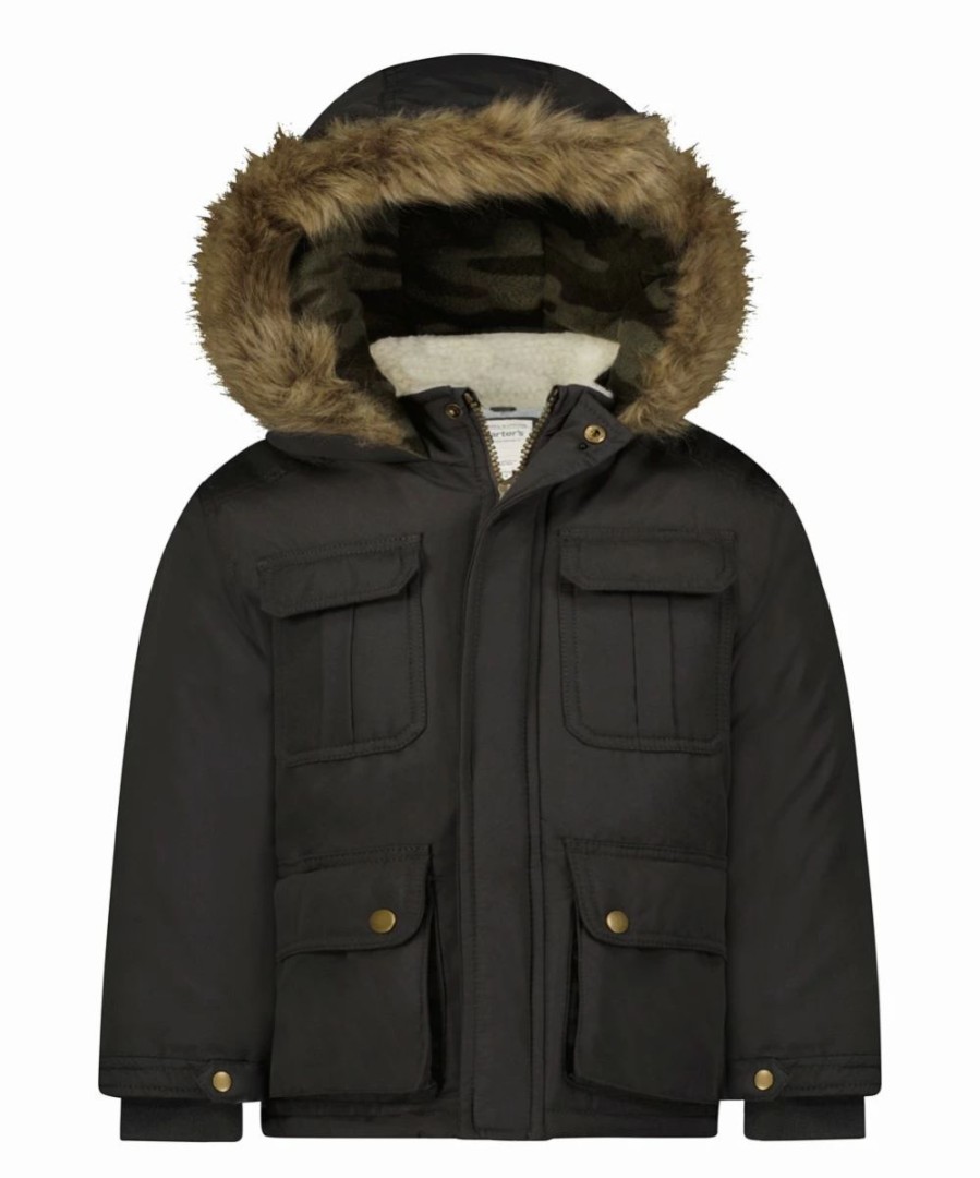 * | Best Reviews Of Carter'S Gray Heavyweight Hooded Parka Boys