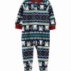 * | Flash Sale Carter'S Blue Spaceship Fair Isle Fleece Footie Toddler