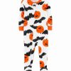 * | Buy Carter'S White & Orange Pumpkin Bat Footie Infant