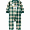 * | Best Reviews Of Carter'S Green Plaid Dog Sleep & Play Fleece Zip Footie Newborn & Infant