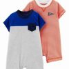 * | Cheap Carter'S Blue & Gray Romper Set Newborn & Infant