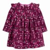 * | Discount Carter'S Purple & Pink Floral Fleece Long Angel-Sleeve Dress & Diaper Cover Newborn & Infant