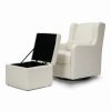 * | Flash Sale Carter'S By Davinci Ivory Boucle Adrian Swivel Glider & Storage Ottoman