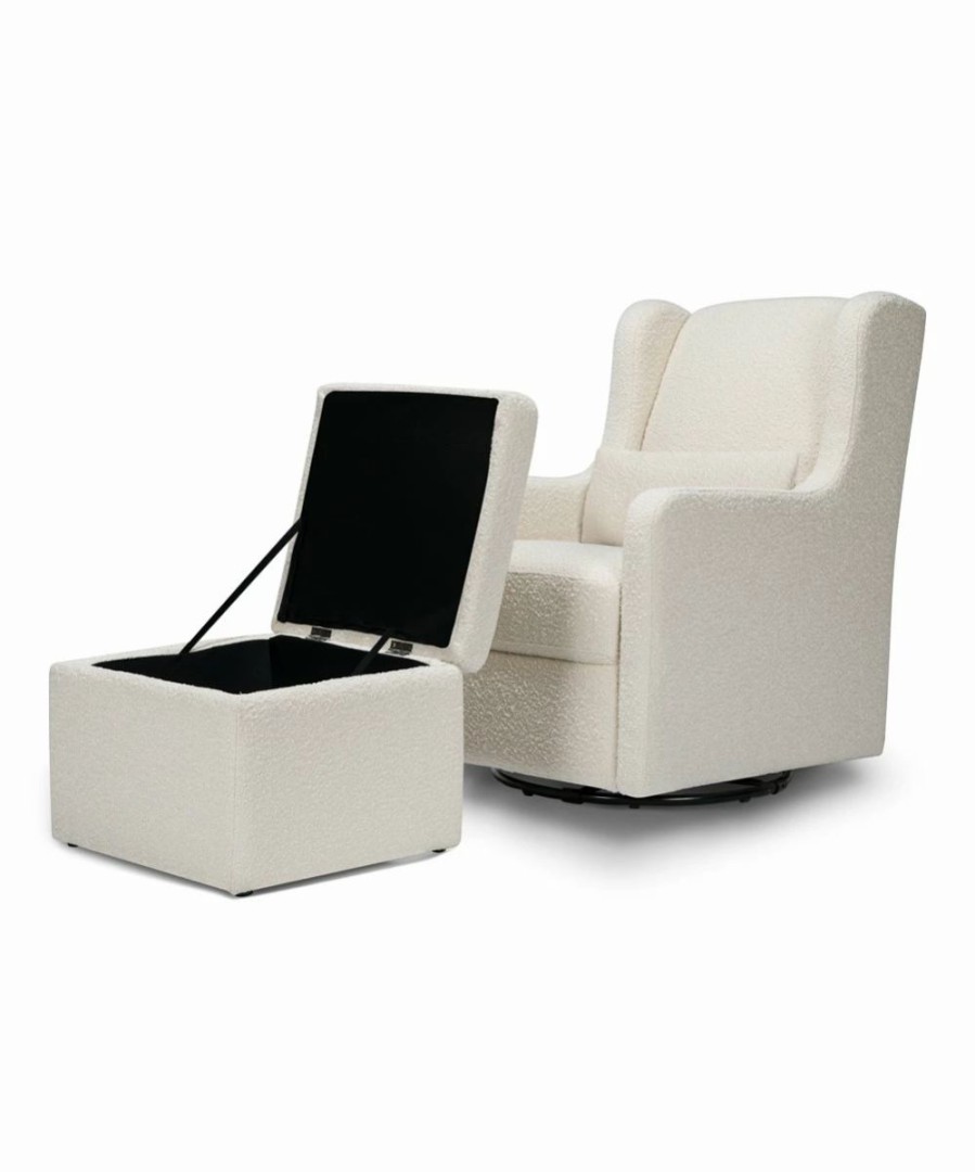 * | Flash Sale Carter'S By Davinci Ivory Boucle Adrian Swivel Glider & Storage Ottoman