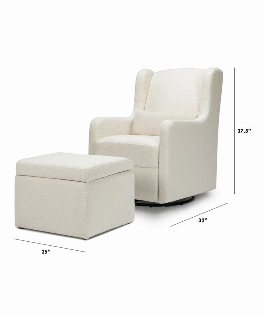 * | Flash Sale Carter'S By Davinci Ivory Boucle Adrian Swivel Glider & Storage Ottoman