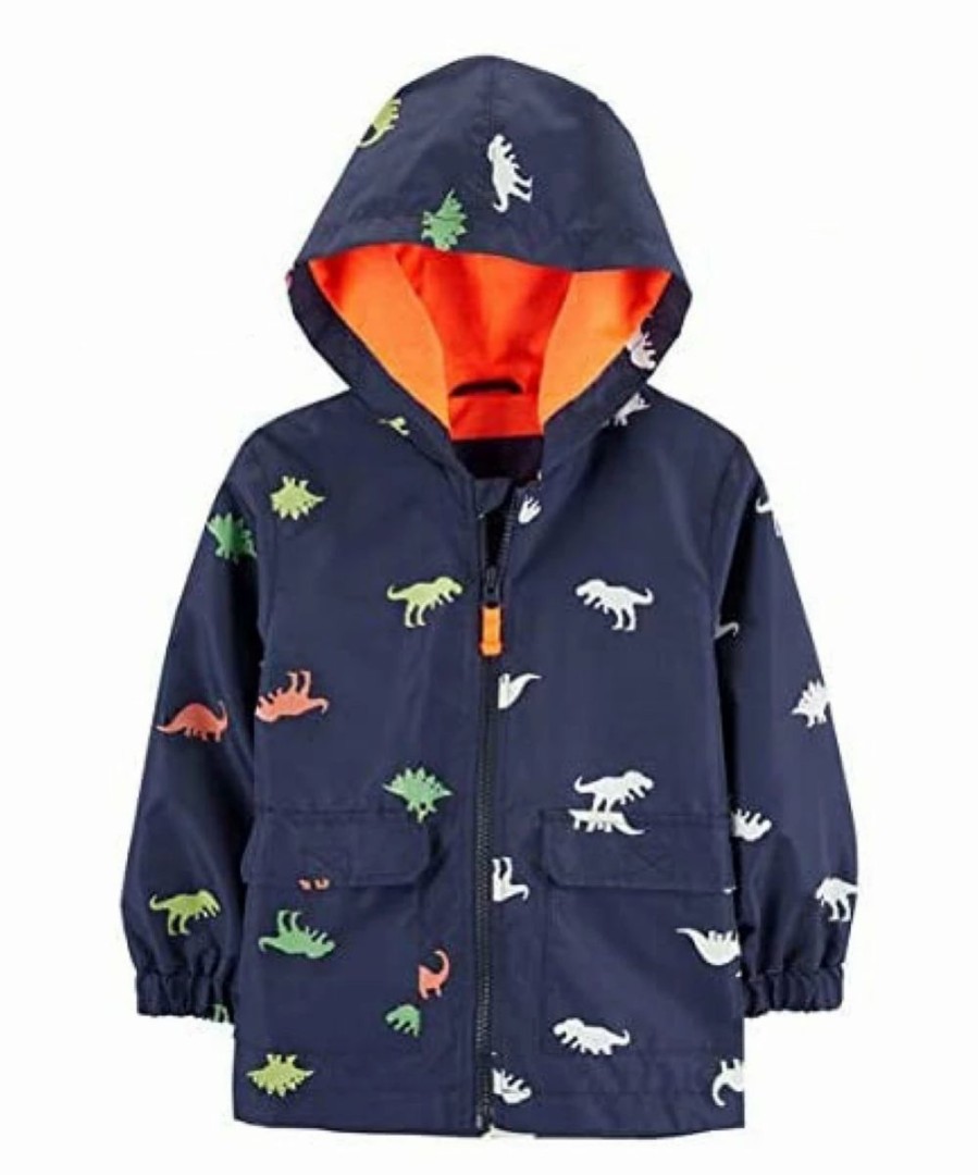 * | Best Deal Carter'S Navy Dino Color-Changing Hooded Rain Jacket Toddler & Boys