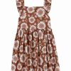 * | Promo Carter'S Brown Floral Ruffle Shift Dress Toddler