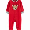 * | Cheap Carter'S Red Reindeer Zip-Up Fleece Footie Newborn & Infant