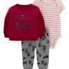 * | Brand New Carter'S Burgundy 'Little Adventurer' Crewneck Sweatshirt Set Newborn & Infant