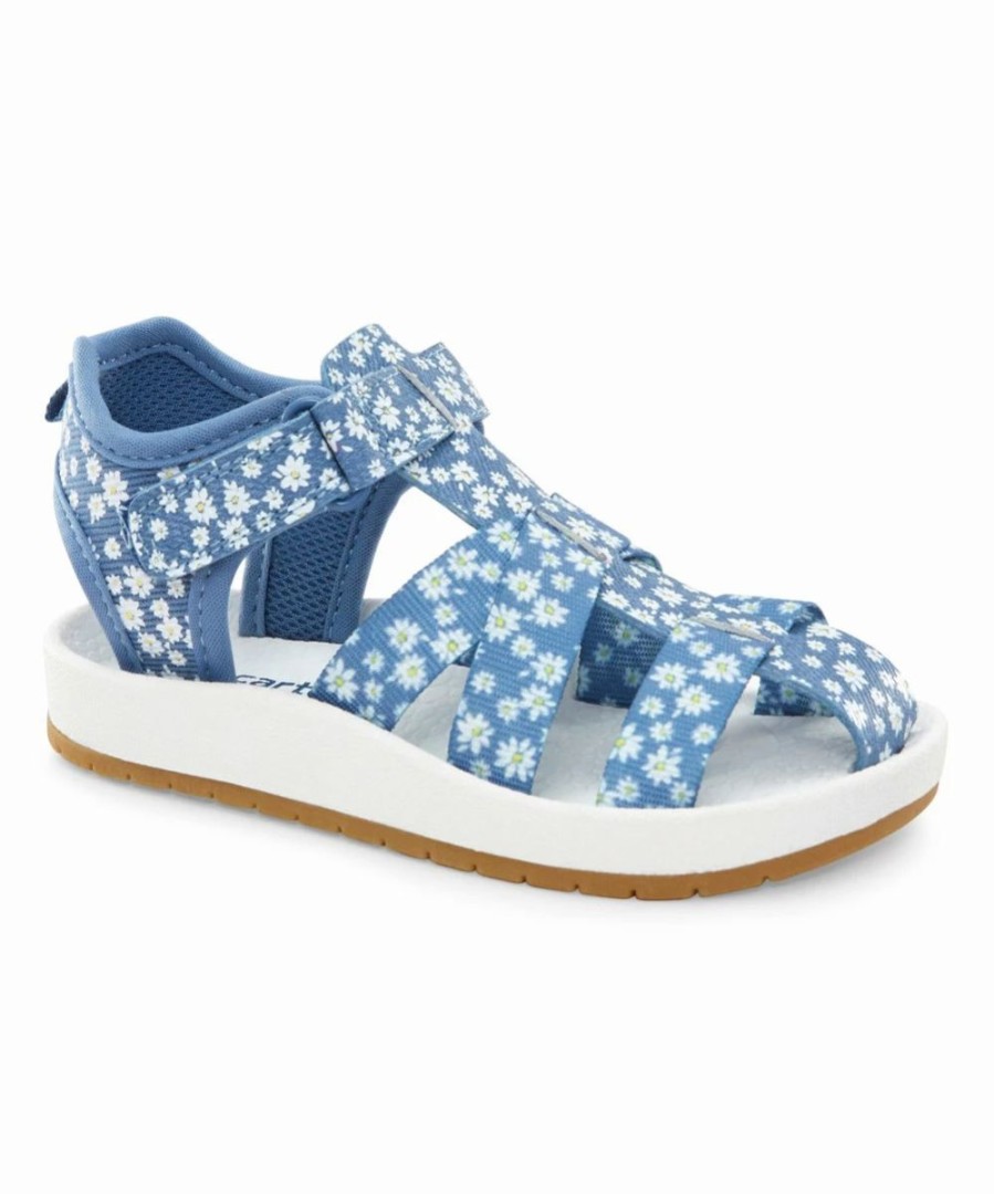 * | Deals Carter'S Blue & White Floral Frisby Sandal Girls