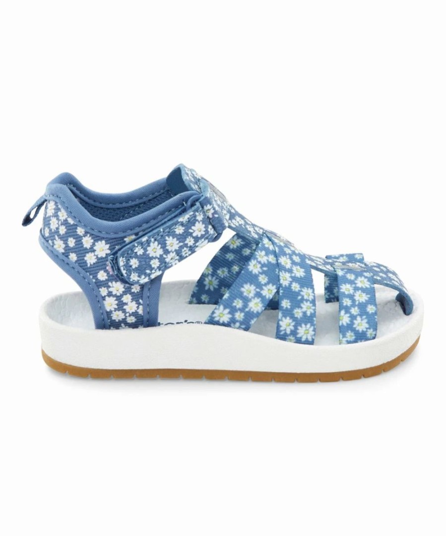 * | Deals Carter'S Blue & White Floral Frisby Sandal Girls