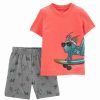 * | Best Sale Carter'S Orange Skater Bug Crewneck Tee & Gray Shorts Infant