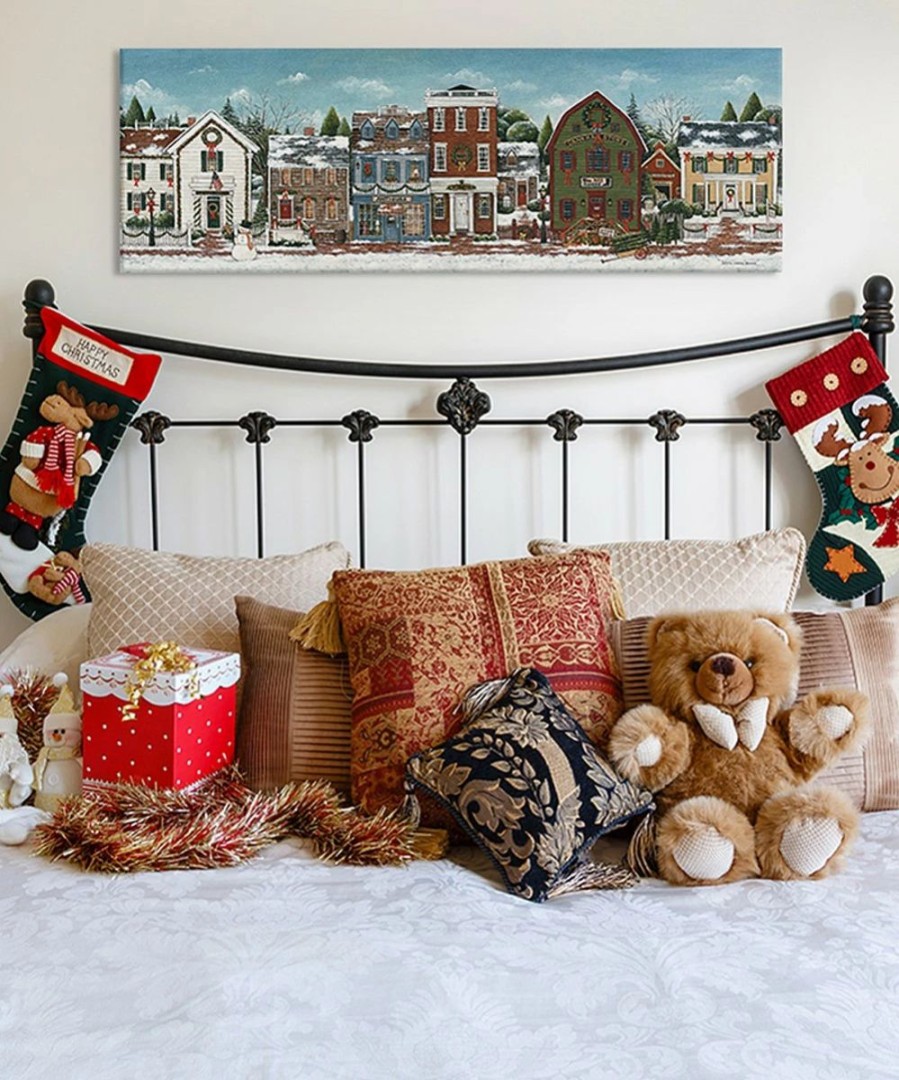 * | New Icanvas David Carter Brown Christmas Village Wrapped Canvas