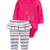 * | Cheap Carter'S Pink Owl Bodysuit & White & Blue Stripe Skirted Leggings Newborn & Infant