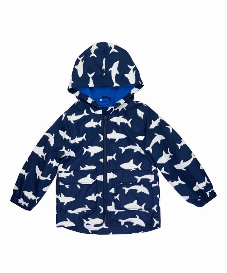 * | Best Sale Carter'S Navy Shark Color-Changing Raincoat Infant & Toddler