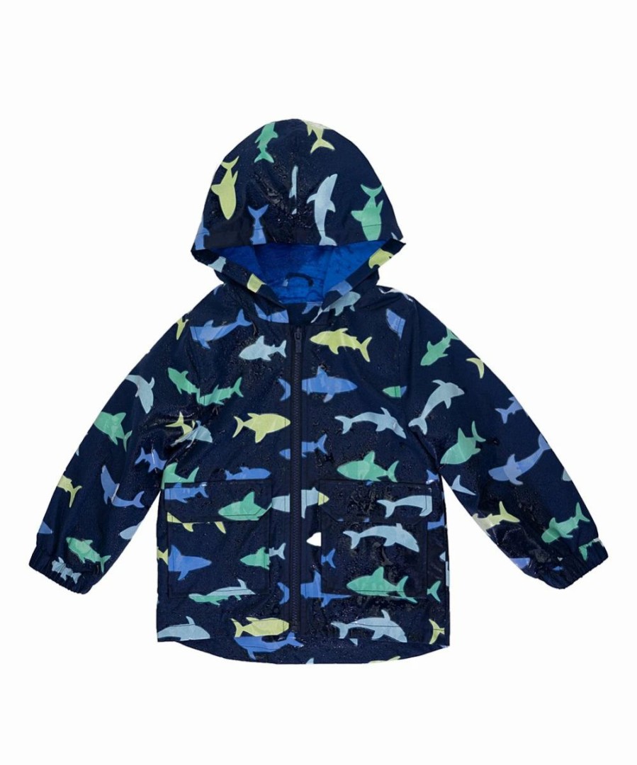 * | Best Sale Carter'S Navy Shark Color-Changing Raincoat Infant & Toddler