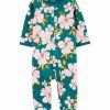 * | Best Reviews Of Carter'S Teal & Blush Floral Fleece Footie Newborn