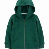 * | Flash Sale Carter'S Green & Navy Dinosaur Fleece Zip-Up Hoodie Infant