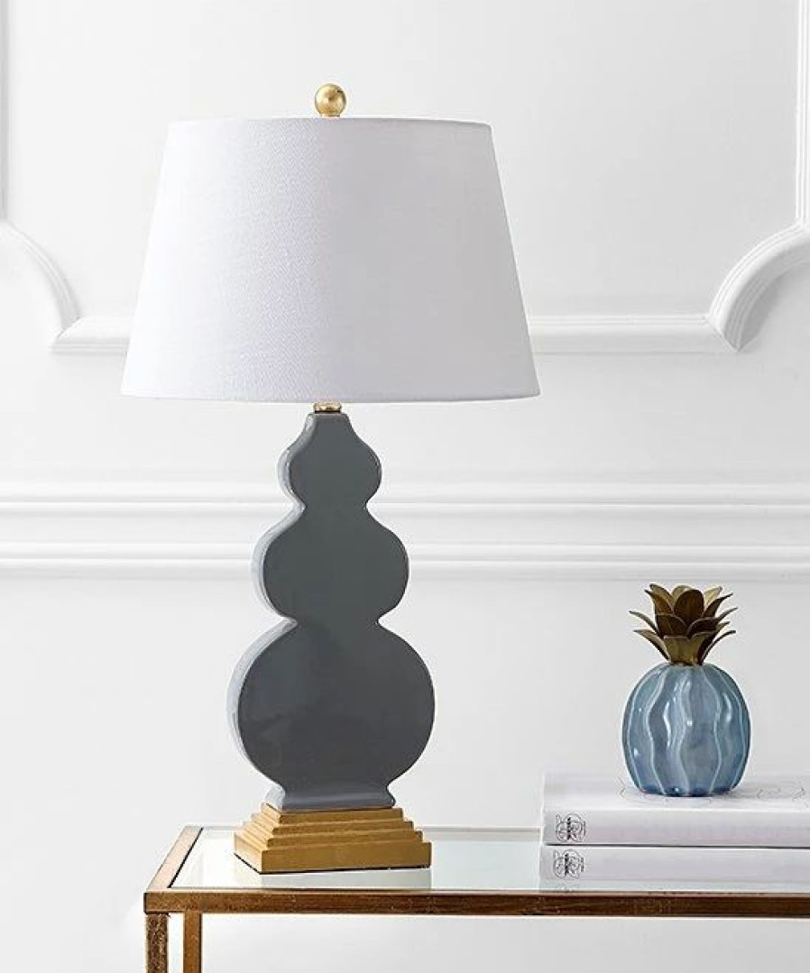 * | Brand New Jonathan Y Gray & Gold Carter Table Lamp