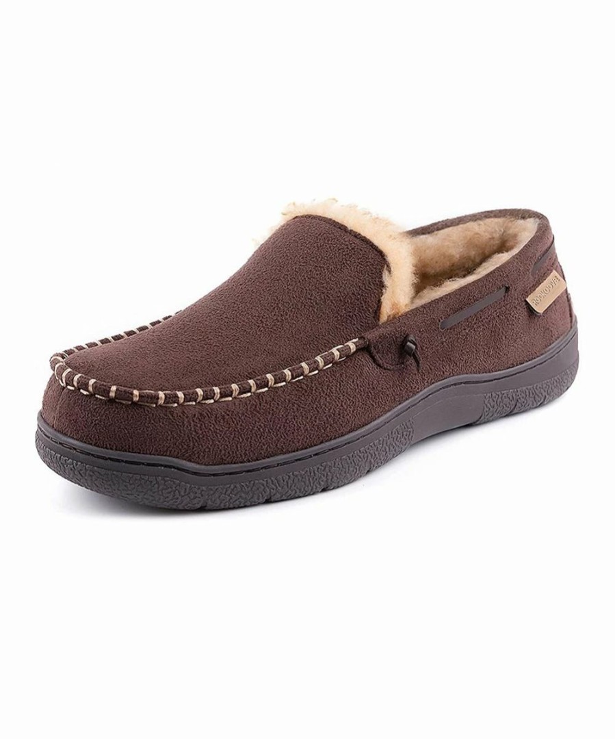 * | Wholesale Rockdove Coffee & Taupe Carter Moccasin Slipper Men